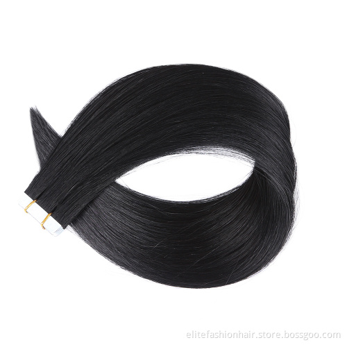 Wholesale hot sells 100% Unprocessed high quality Healthy bouncy texture rumy human hair tape weft hair Tape-in Hair extension